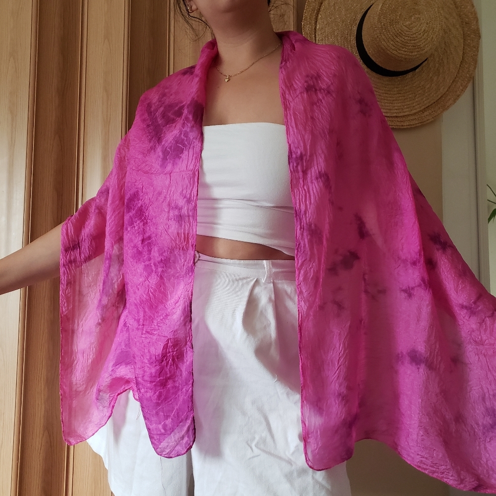 Lightweight Silk Tie Dye Scarf